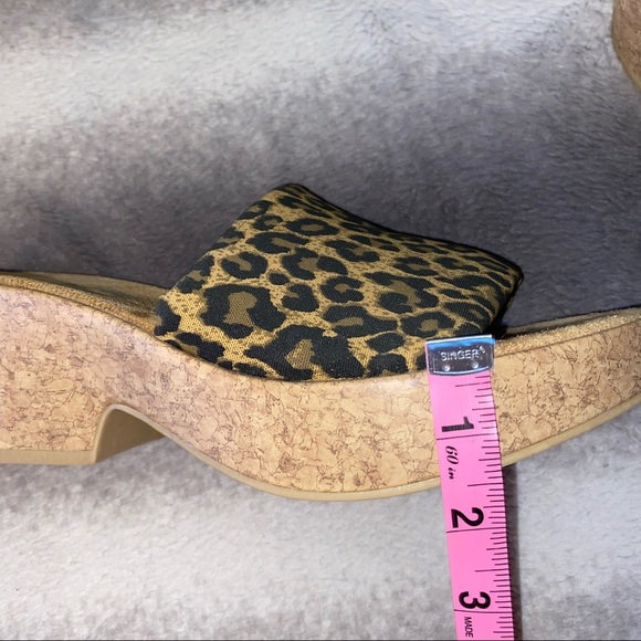 American Eagle Cheetah Stretch Cork Slip On Sandal - Picture 9 of 11